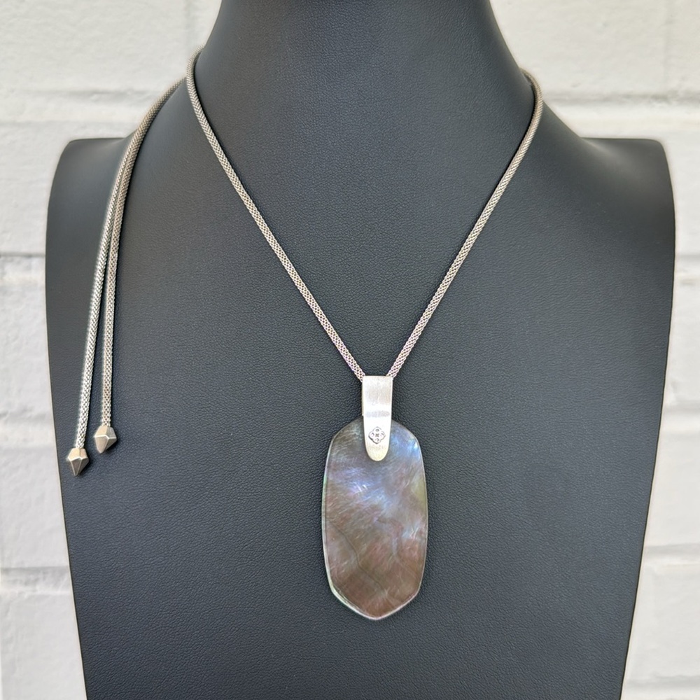 Kendra Scott Silver Inez Mother of Pearl Adjustable Necklace